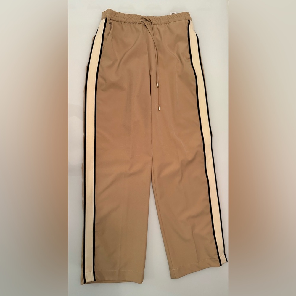 Zara Khaki Side Stripe Pants - Size Medium - New Without Tag